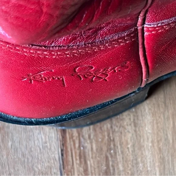 Vintage Kenny Rogers Red Leather Cowboy Western Boots size 6M! - Picture 10 of 12